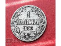 Rusia/pentru Finlanda/-1 mark 1866-argint