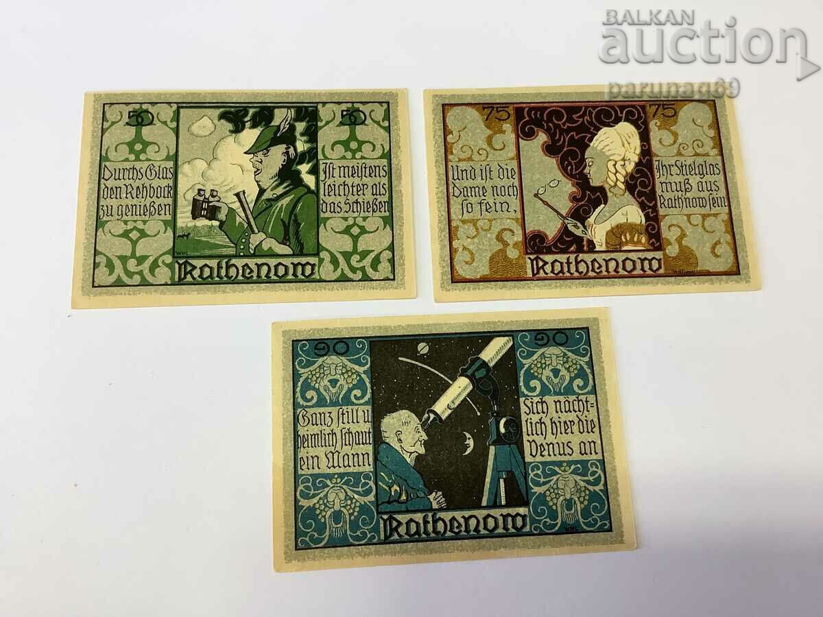 Auction Germany notgeld 50, 75 and 90 pfennig 1921 Auction Germany notgeld 50, 75 and 90 pfennig 1921