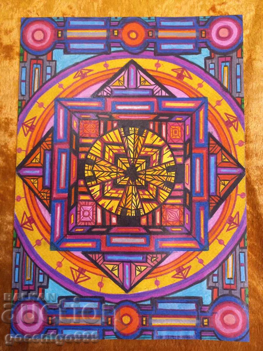 Drawing mandalas fractals signature 30 cm