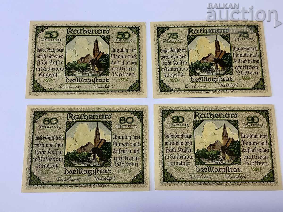 Германия notgeld 50, 75, 80 и 90 пфенига 1921 година