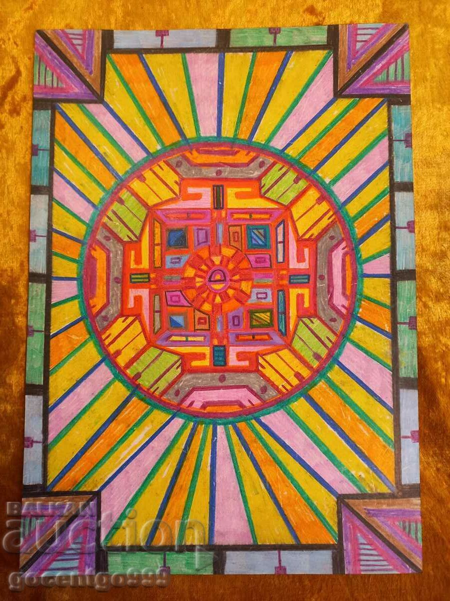 Drawing mandalas fractals signature 30 cm