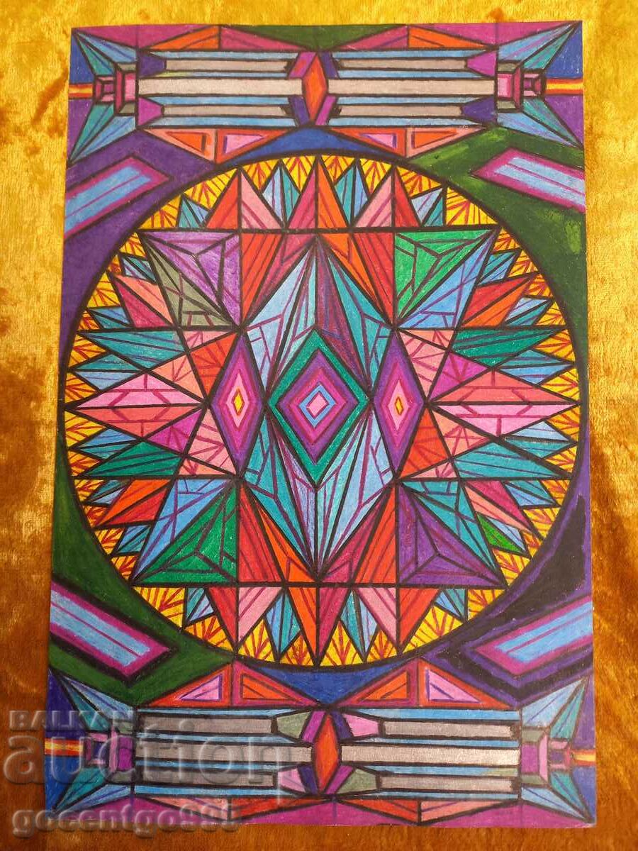 Drawing mandalas fractals signature 30 cm