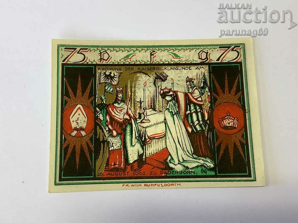 Germany notgeld 75 pfennig 1921 with price 2.90 BGN | € 1.48