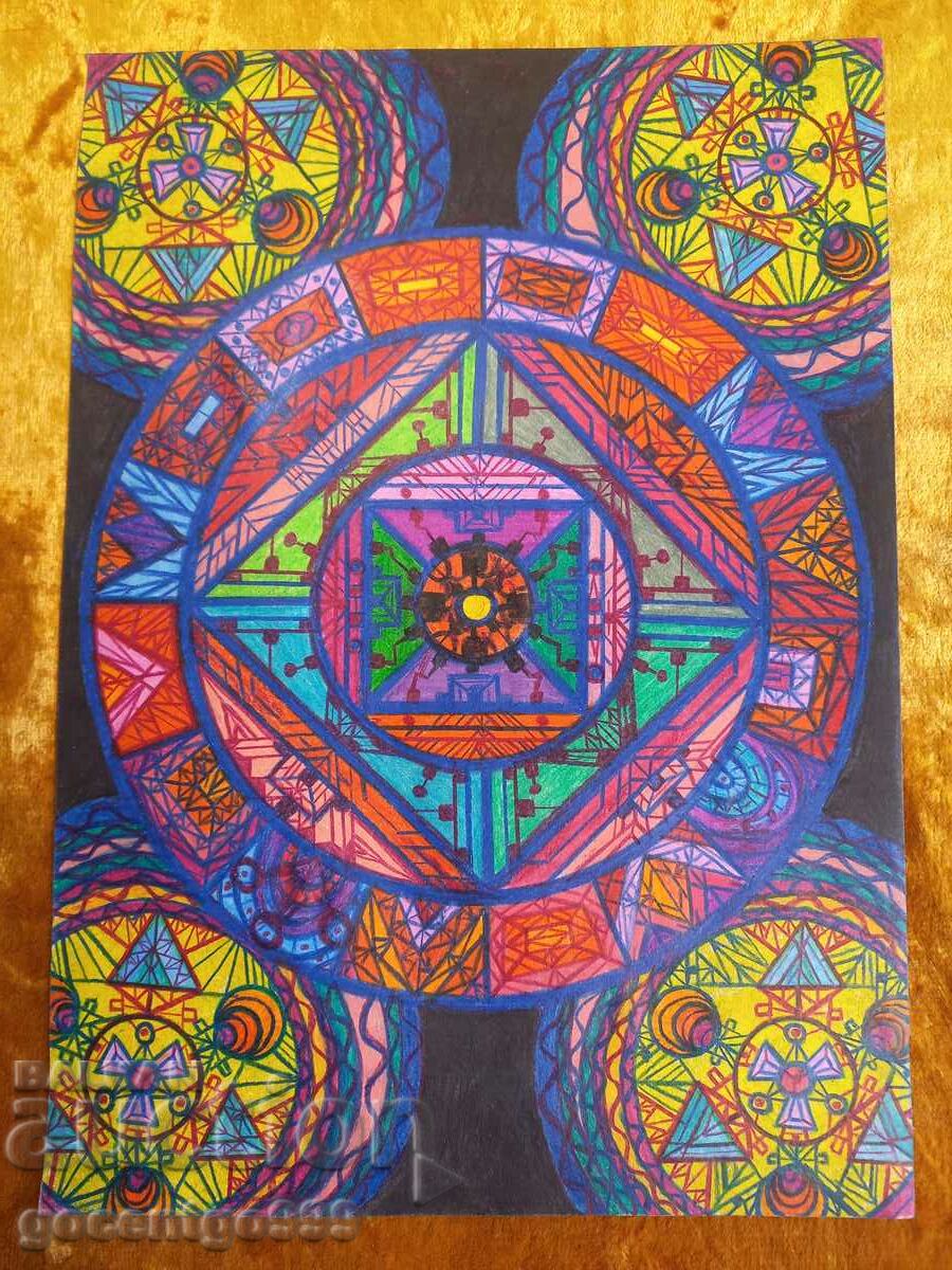 Drawing mandalas fractals signature 30 cm