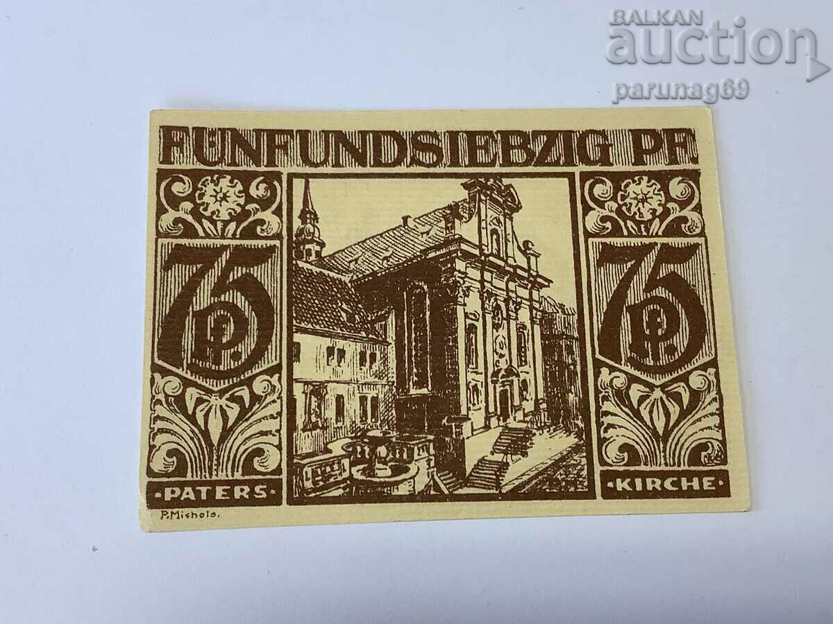 Germany notgeld 75 pfennig 1921 with price 2.90 BGN | € 1.48