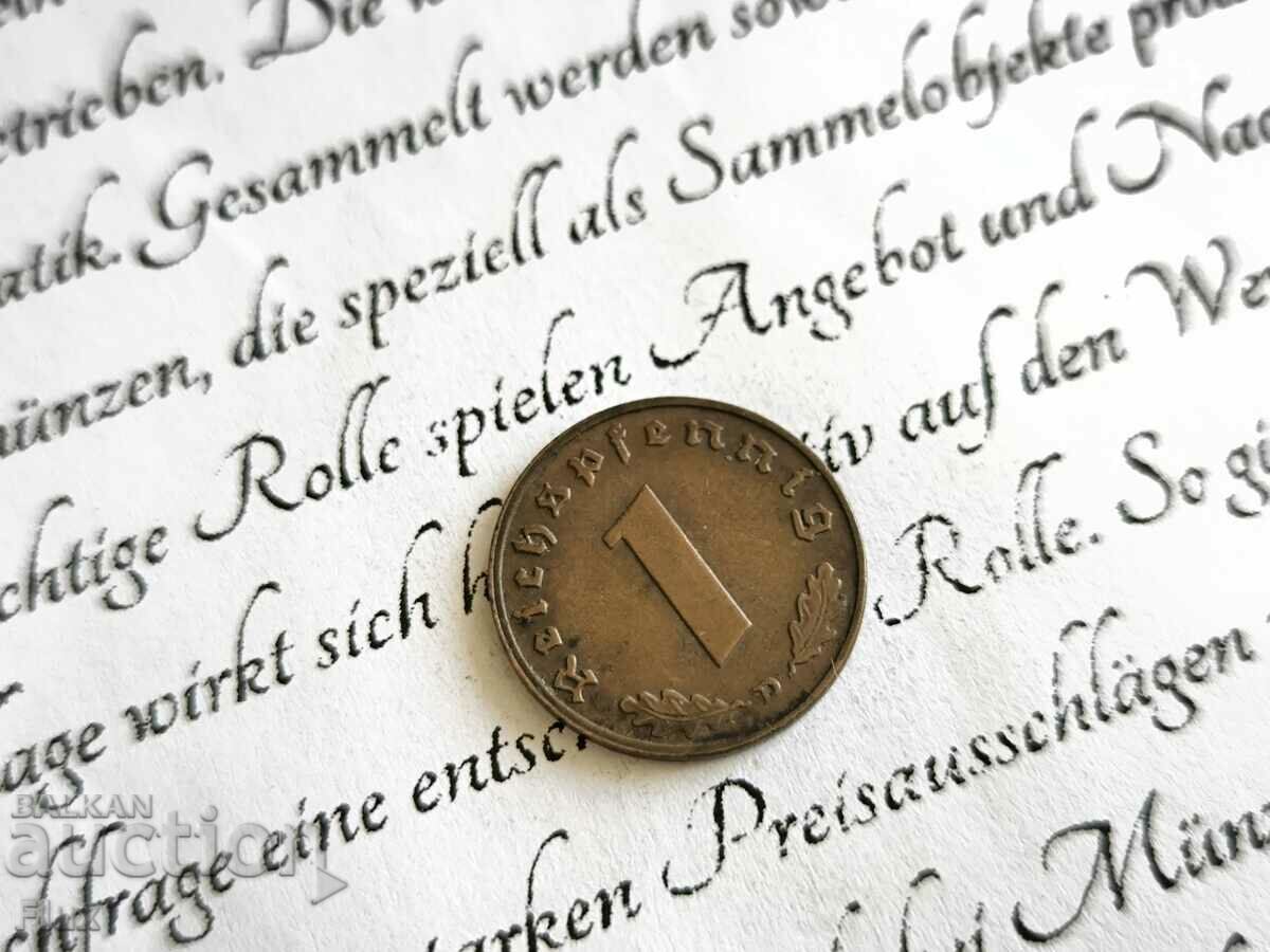 Coin - Third Reich - Germany - 1 Pfennig | 1937; Series D