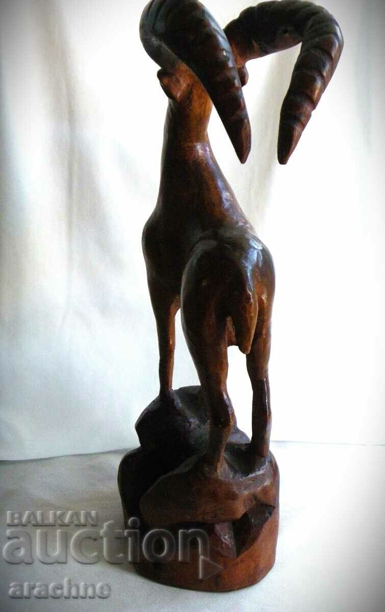 A large French wooden statue of a capricorn - 5