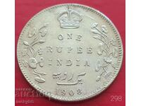 1 Rupee 1908 - India - Silver