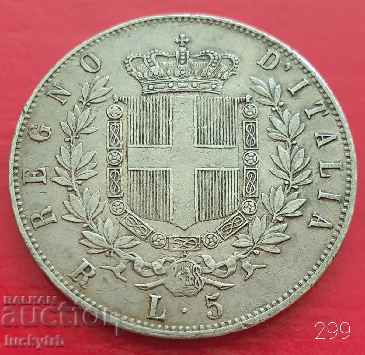 5 Lire 1876 - Italia - Argint