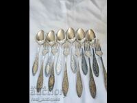 Set of silver plated utensils