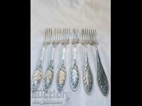 Set of silver plated forks