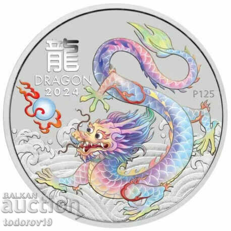 1/2 oz Argint Anul Lunar al Dragonului 2024 - Nuanțat