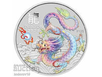 1/2 oz Argint Anul Lunar al Dragonului 2024 - Nuanțat