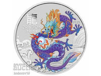 1/2 oz Silver Lunar Year of the Dragon 2024 - Tinted