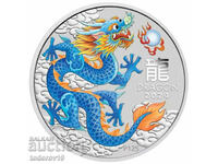 1/2 oz Silver Lunar Year of the Dragon 2024 - Tinted