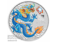 1/2 oz Argint Anul Lunar al Dragonului 2024 - Nuanțat