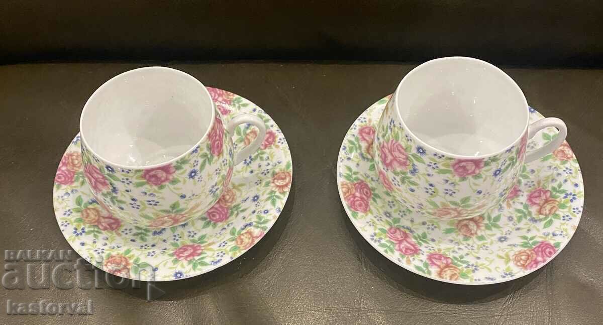 Czech coffee service for 2 people. Fine "bone" porcelain.