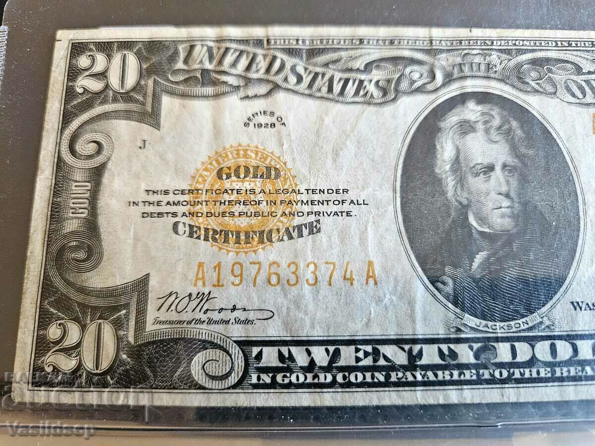 US $20 1928 Gold Certificate!