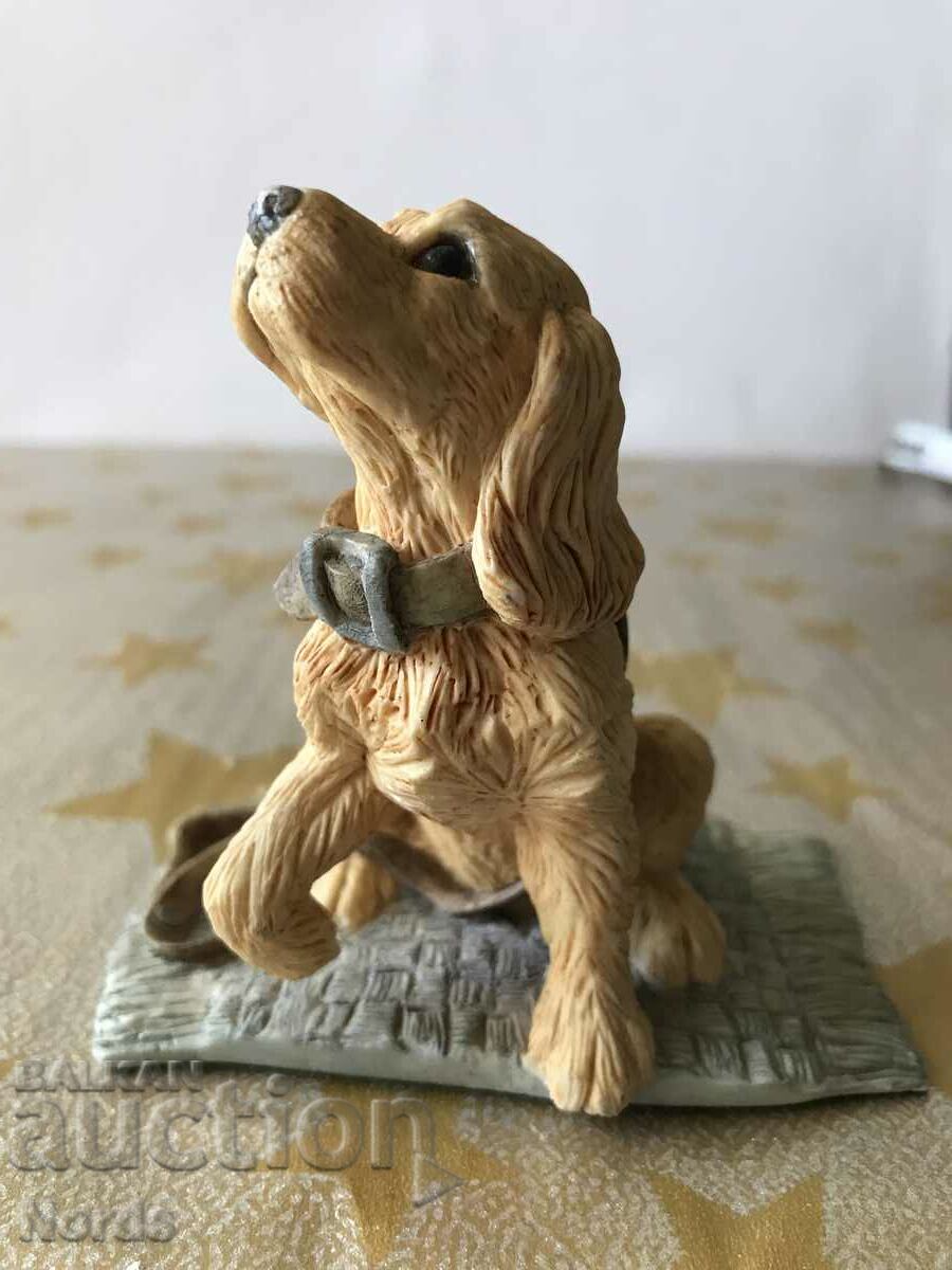 Puppy figurine with markings