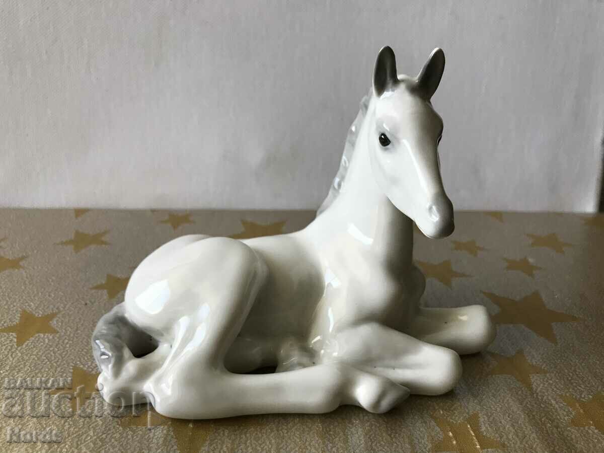 Porcelain white horse