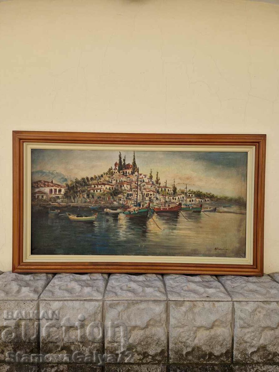 Unique antique oil on canvas painting