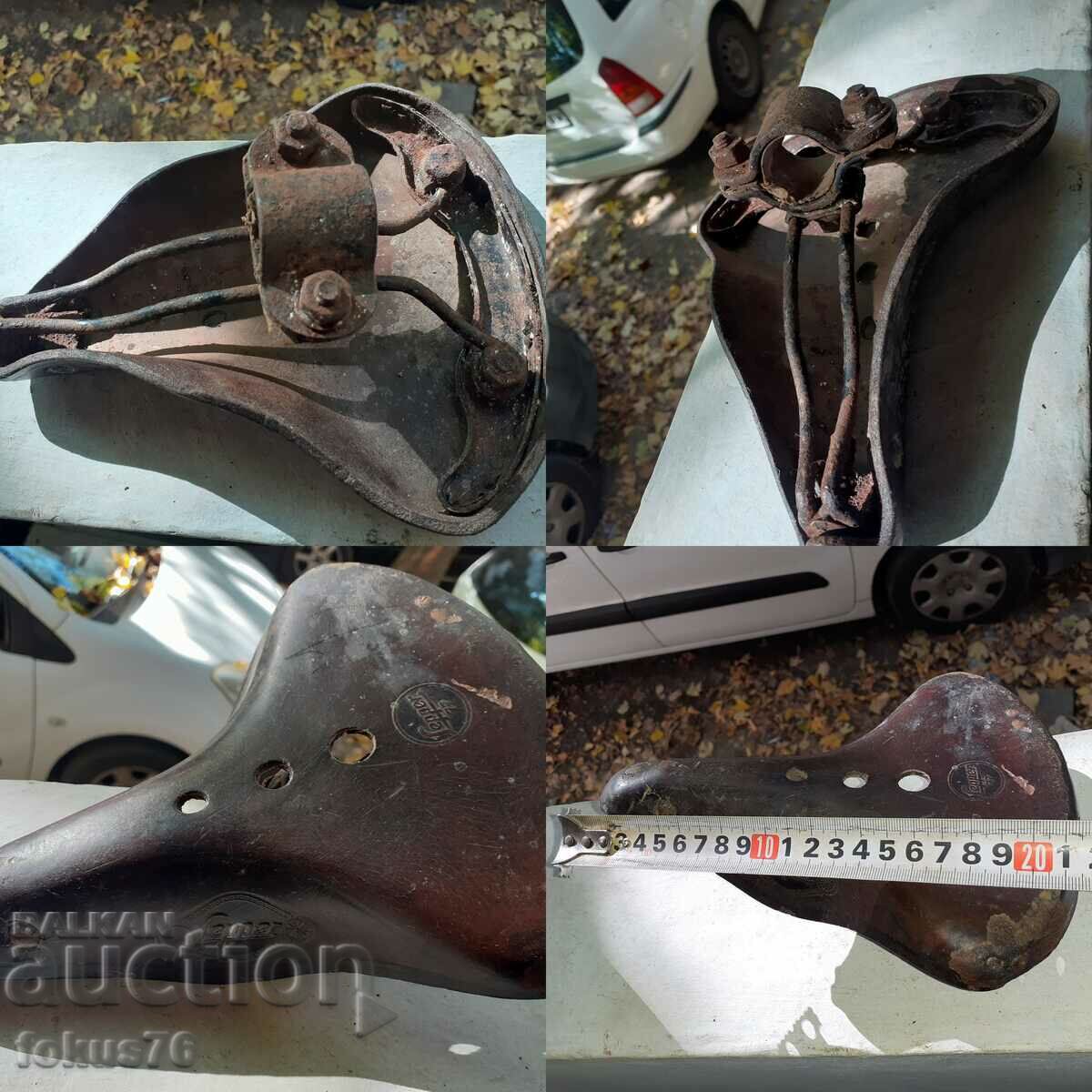 Old branded Lepper leather bike seat - 7 Old branded Lepper leather bike seat - 7