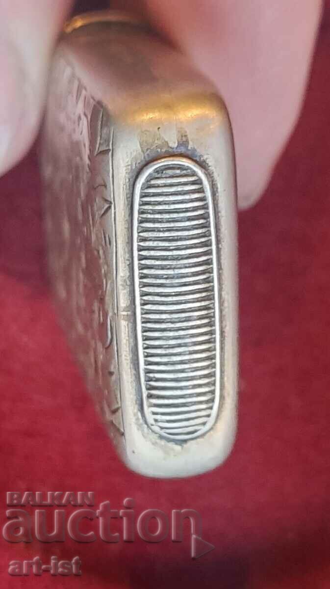 Auction Silver Plated Victorian Engraved Match Box. Auction Silver Plated Victorian Engraved Match Box.