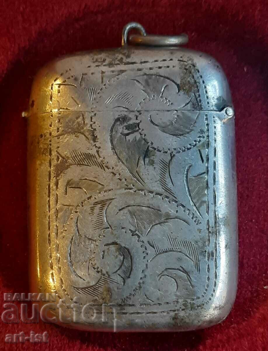 Silver Plated Victorian Engraved Match Box. - 6 Silver Plated Victorian Engraved Match Box. - 6