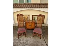 Pereche de scaune de sufragerie Chippendale antice