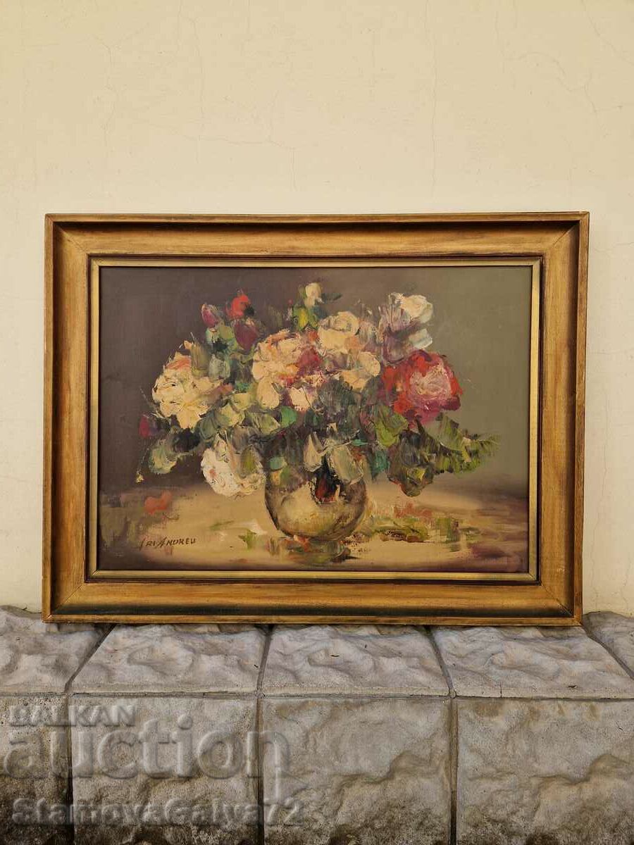 Very good antique original oil on canvas painting