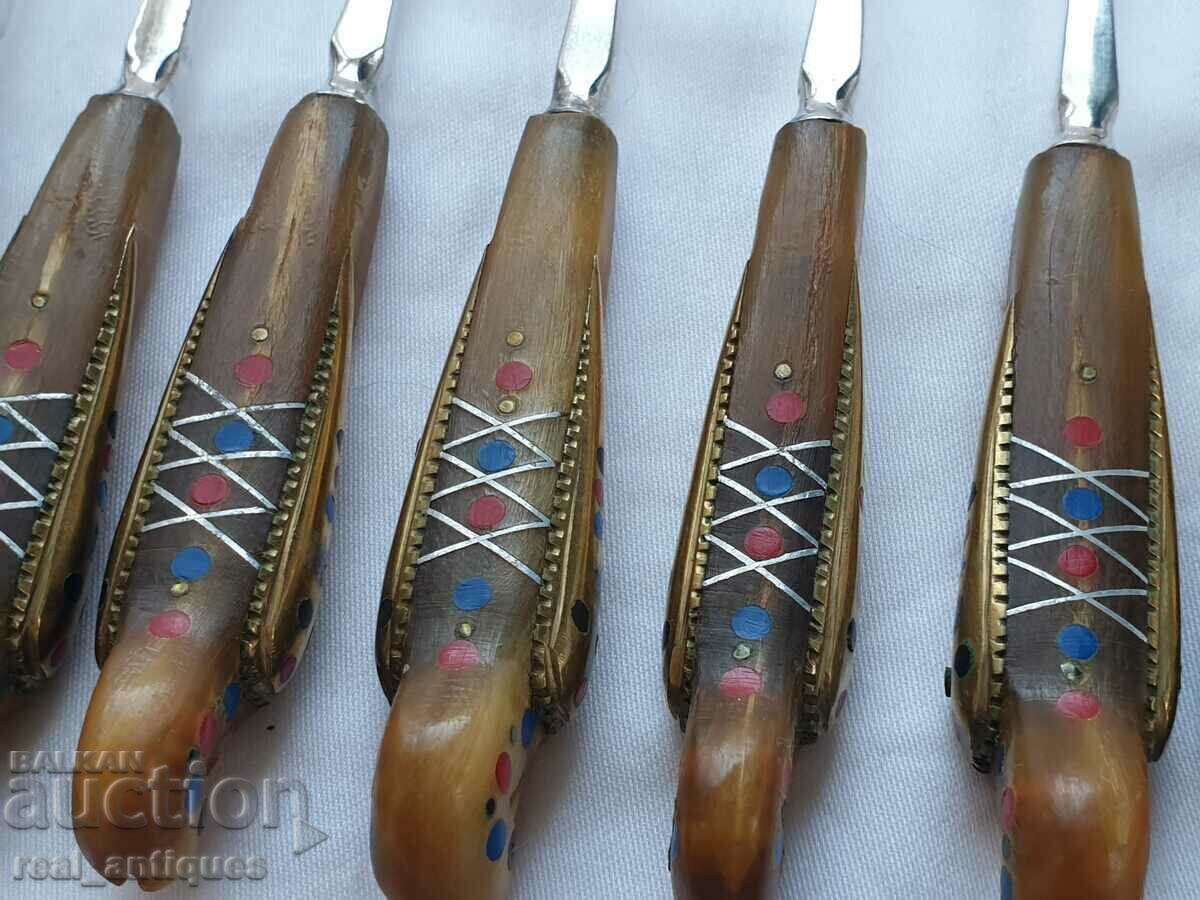 Set of cutlery with horn handles - 7 Set of cutlery with horn handles - 7