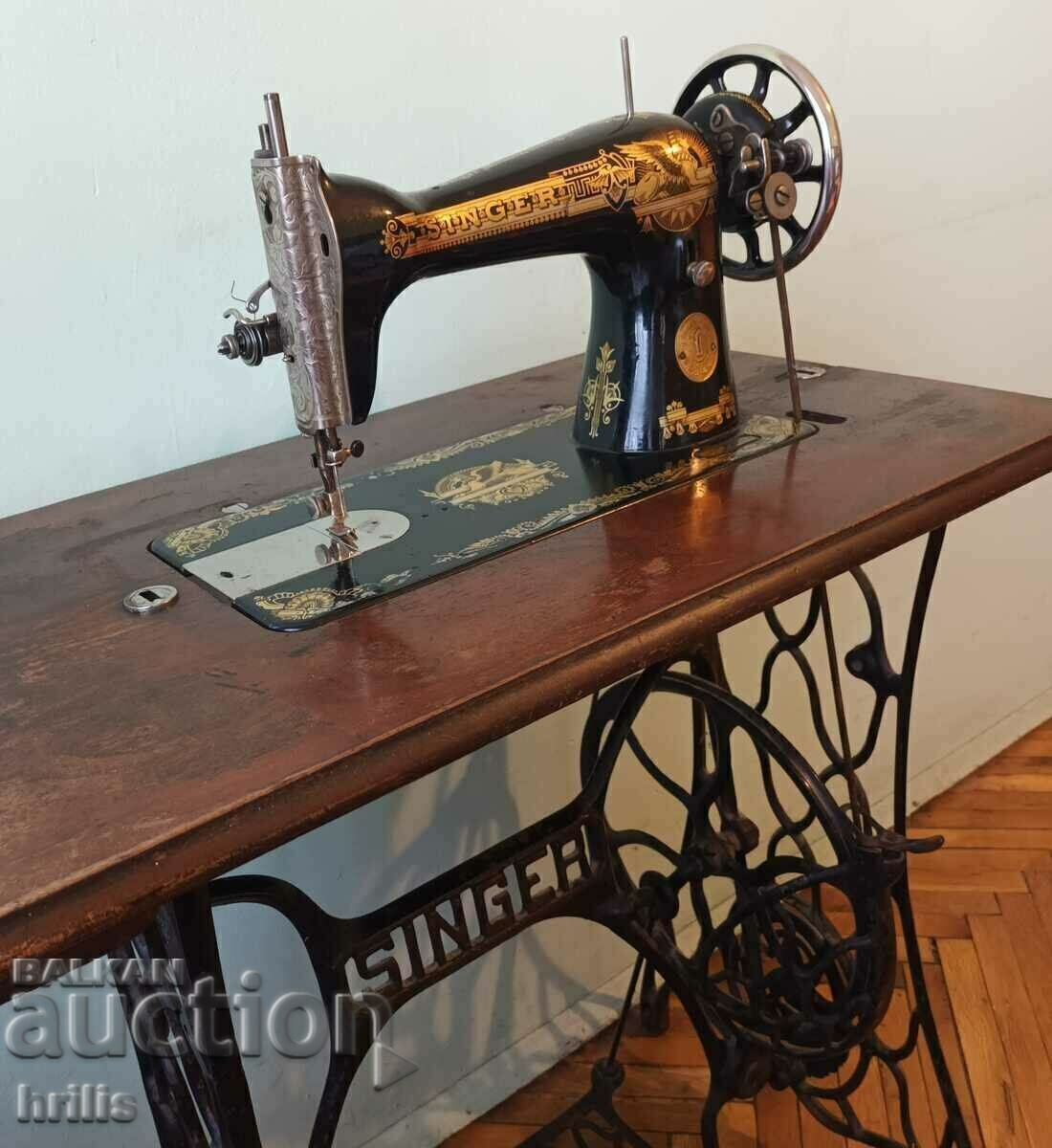 FOOT OPERATED SEWING MACHINE - SINGER EXCELLENT - 6