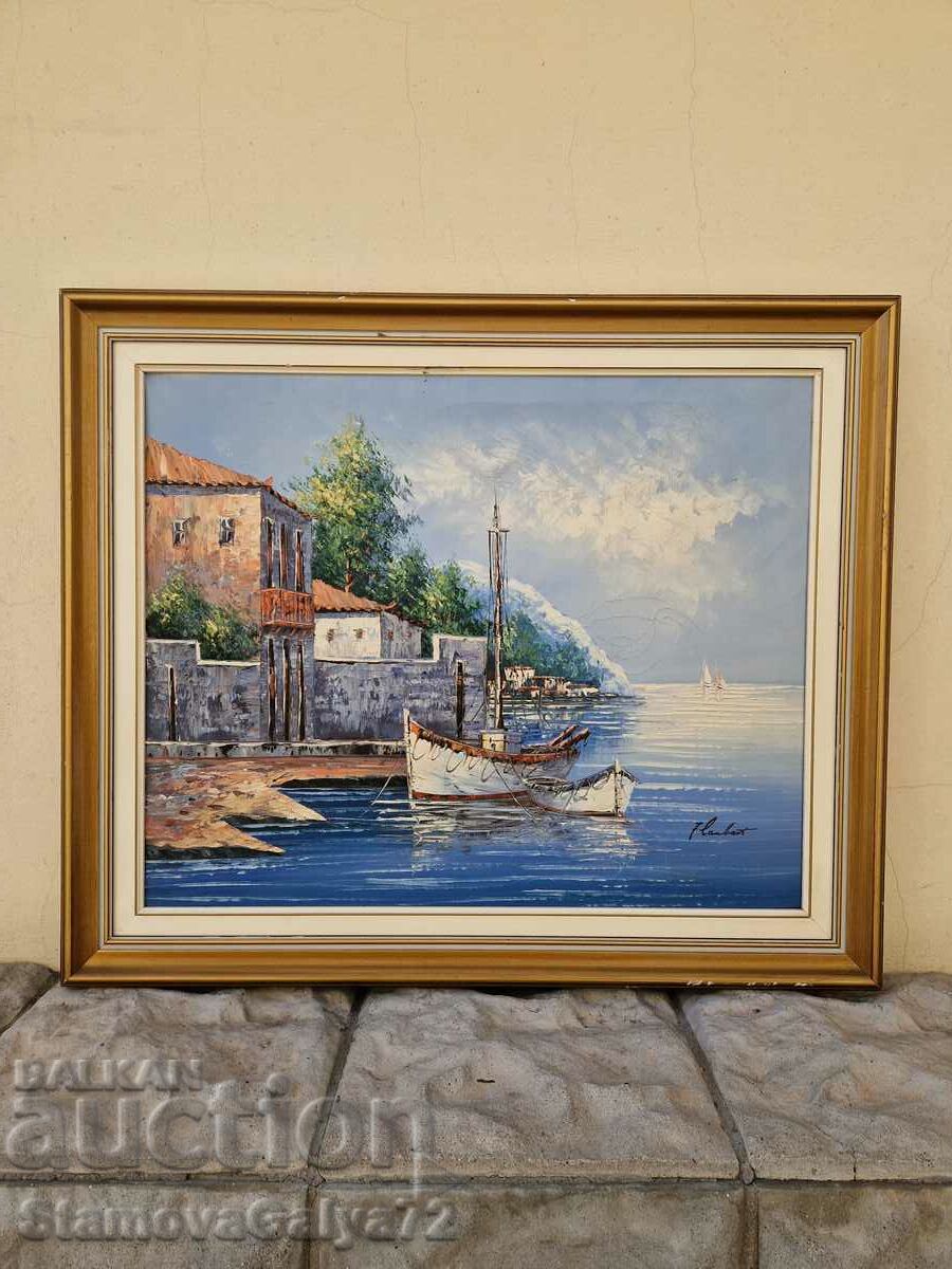 Antique oil painting on canvas