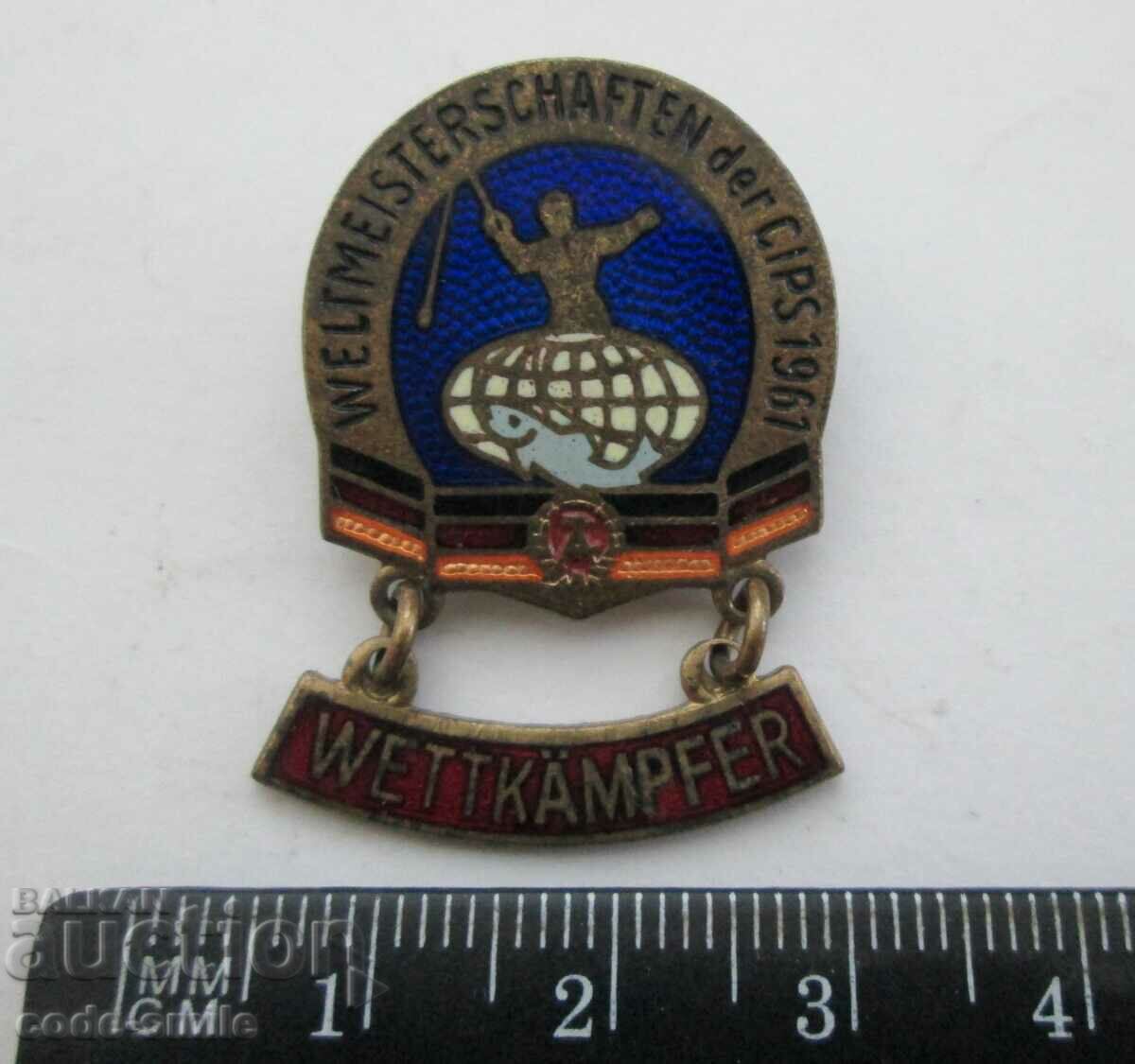 Auction Old GDR fishing badge fishing sign World fishing Auction Old GDR fishing badge fishing sign World fishing
