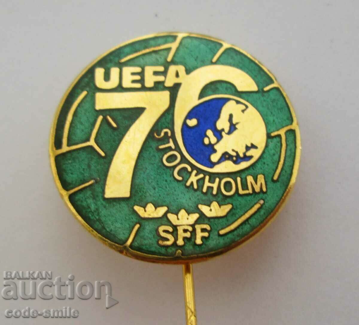 Delivery of Old Sign Football Badge Participant Congress Football UEFA 1976