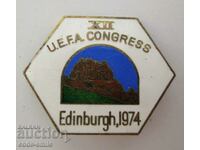 Old Sign Football Badge Participant Congress Football UEFA 1974