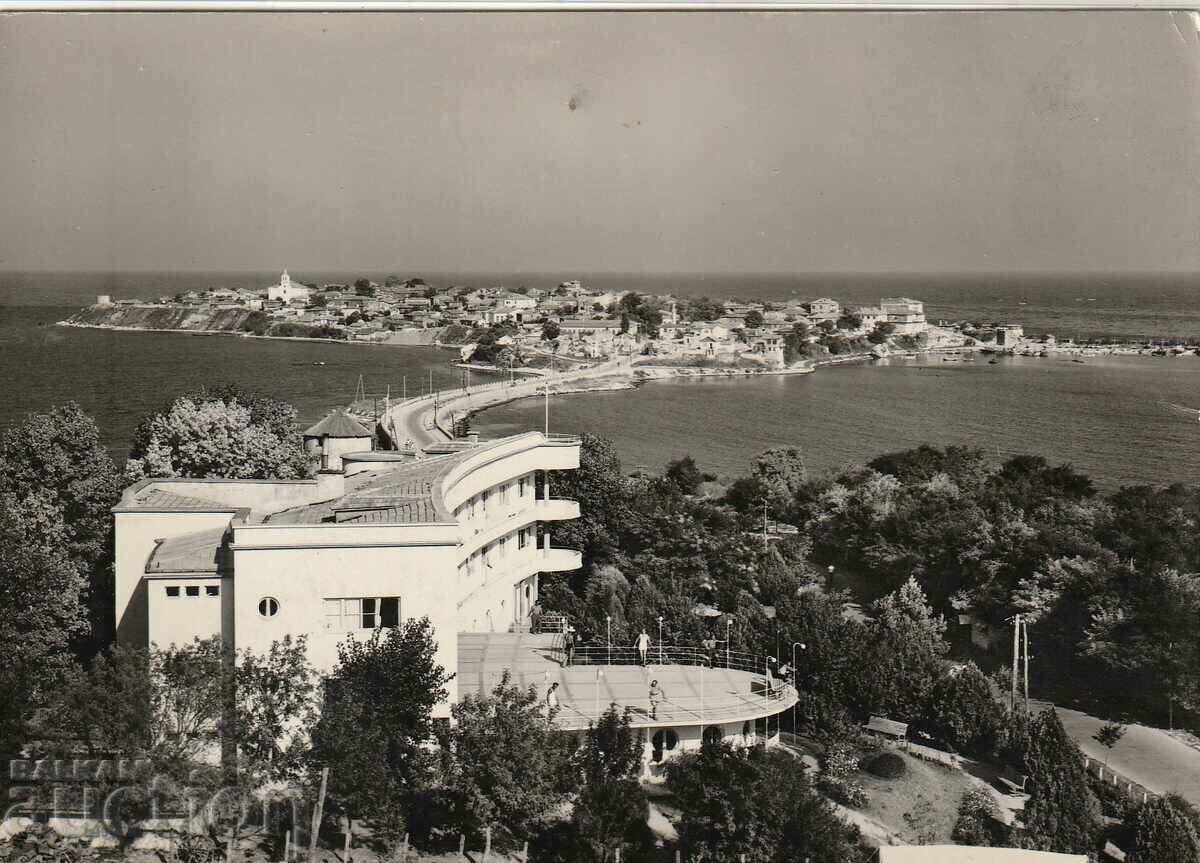 Bulgaria - PC - Nessebar, fotografie din 1961. călătorit cu supratipărire