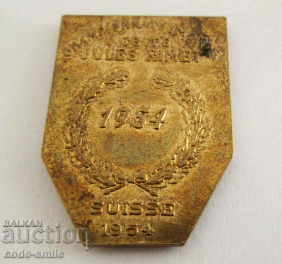 Livrarea Vechi semn de medalie la Cupa Mondială FIFA Jules Rimet 1954