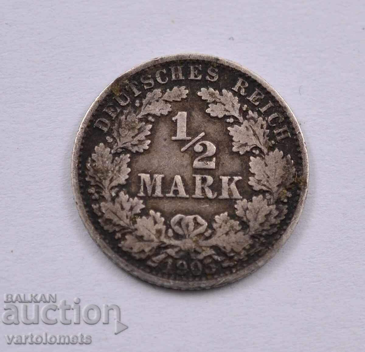 1/2 marca de argint 1905 - Germania