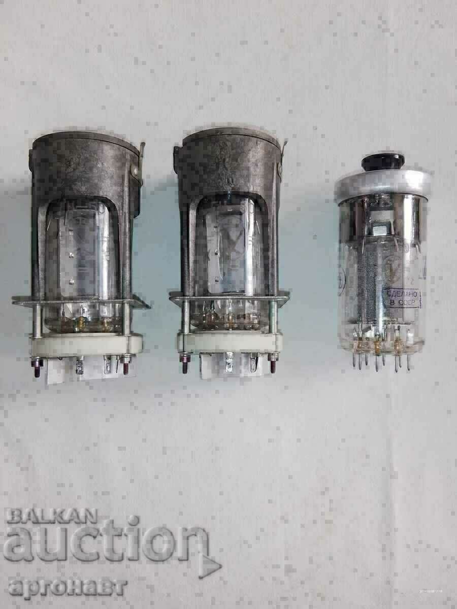 radio lamps, LOT of radio lamps GU-50 with casing and ceramic sockets