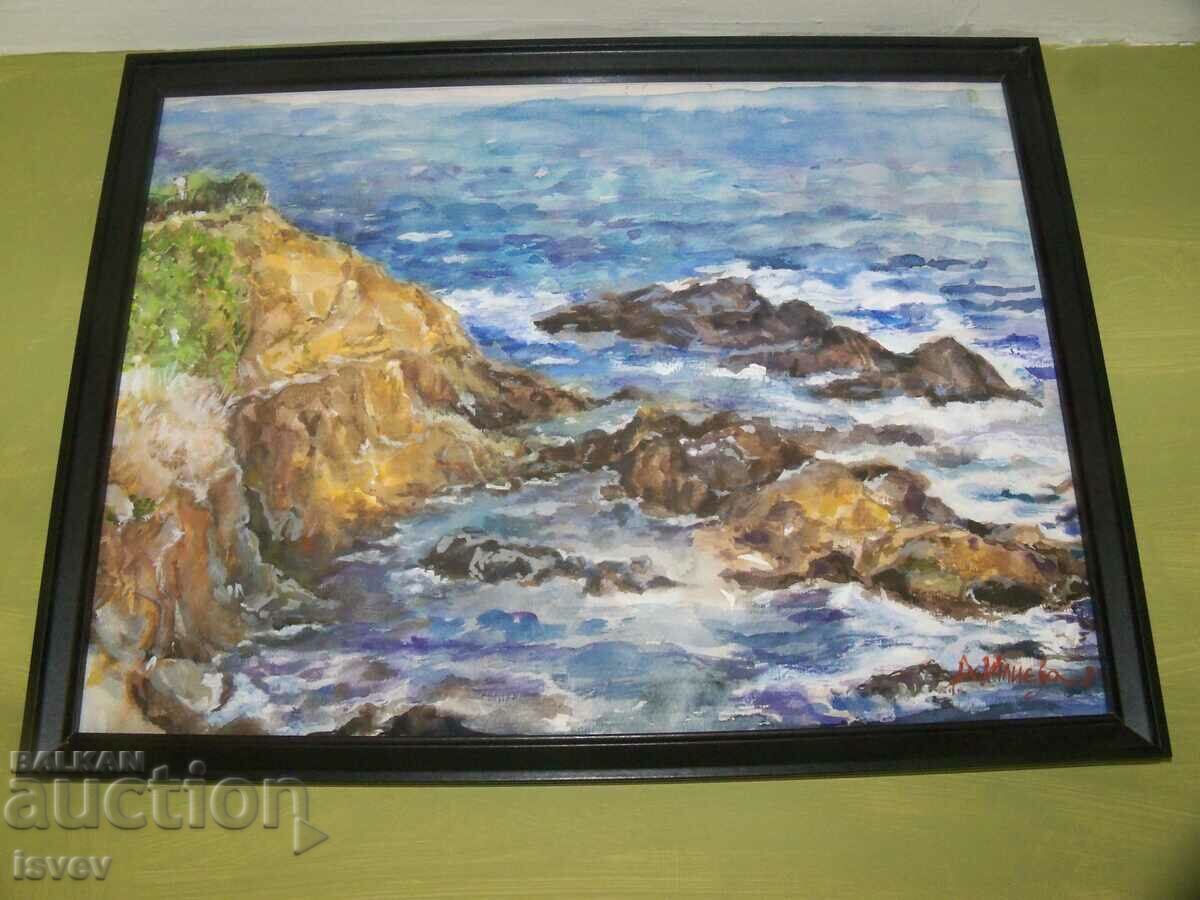 Аукцион Морски бряг, акварел на худ. Десислава Илиева. Подписана Аукцион Морски бряг, акварел на худ. Десислава Илиева. Подписана