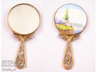 Antique ladies' mirror, openwork hardware