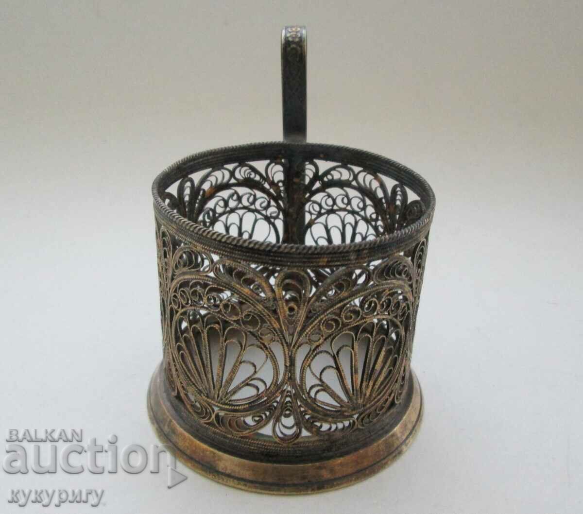 Old Russian USSR filigree filigree cup holder - 7 Old Russian USSR filigree filigree cup holder - 7