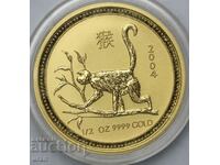 Australian Lunar 1/2 oz $50 2004 Year of the Monkey