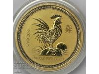 Австралийски лунар 1/4 oz 25 долара 2005 Година на петела