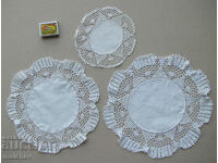 Lot of 3 tablecloths, napkins, hand-knitted milo quilted fabric