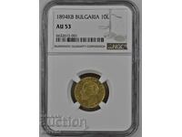 10 BGN 1894 AU53 NGC