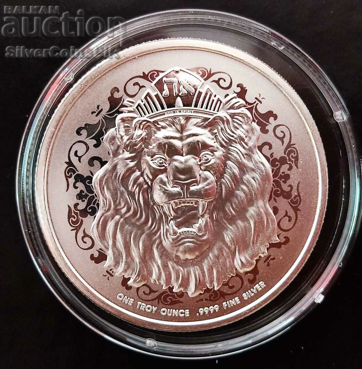 Silver 1 Oz Roaring Lion 2023 New Islands