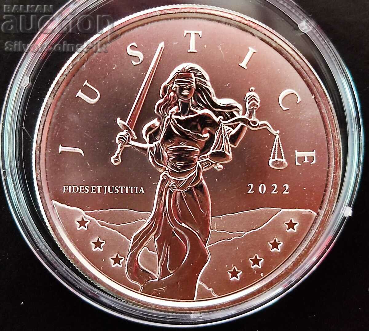 Argint 1 oz Lady Justice 2022 Gibraltar