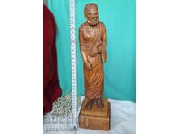 Old large wood carving statuette of Aesop